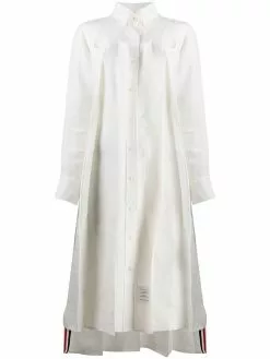 Thom Browne tonal 4-Bar inverted pleat dress