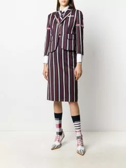 Thom Browne 3/4 sleeves striped blazer