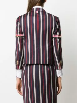 Thom Browne 3/4 sleeves striped blazer