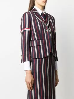 Thom Browne 3/4 sleeves striped blazer