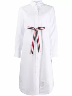 Thom Browne grosgrain belt Oxford shirt dress
