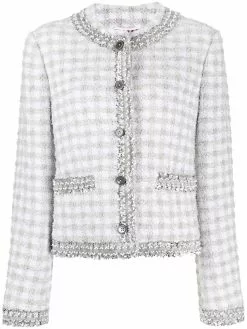 Thom Browne check-pattern eyelash-tweed jacket