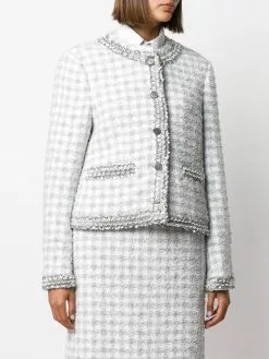 Thom Browne check-pattern eyelash-tweed jacket