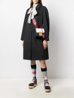 Thom Browne box-pleat raglan bal collar overcoat