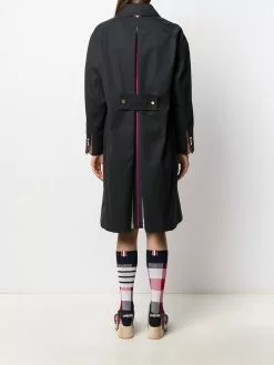 Thom Browne box-pleat raglan bal collar overcoat