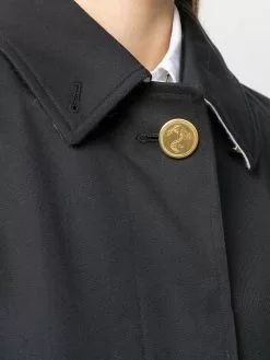 Thom Browne box-pleat raglan bal collar overcoat