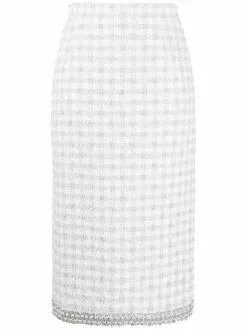 Thom Browne checked tweed pencil skirt