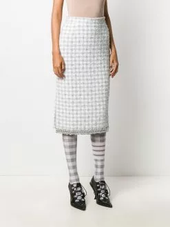 Thom Browne checked tweed pencil skirt