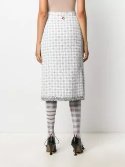 Thom Browne checked tweed pencil skirt
