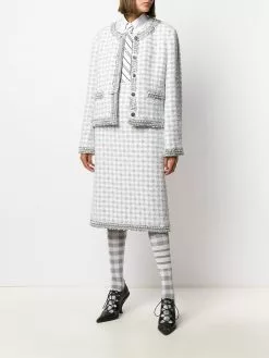 Thom Browne checked tweed pencil skirt