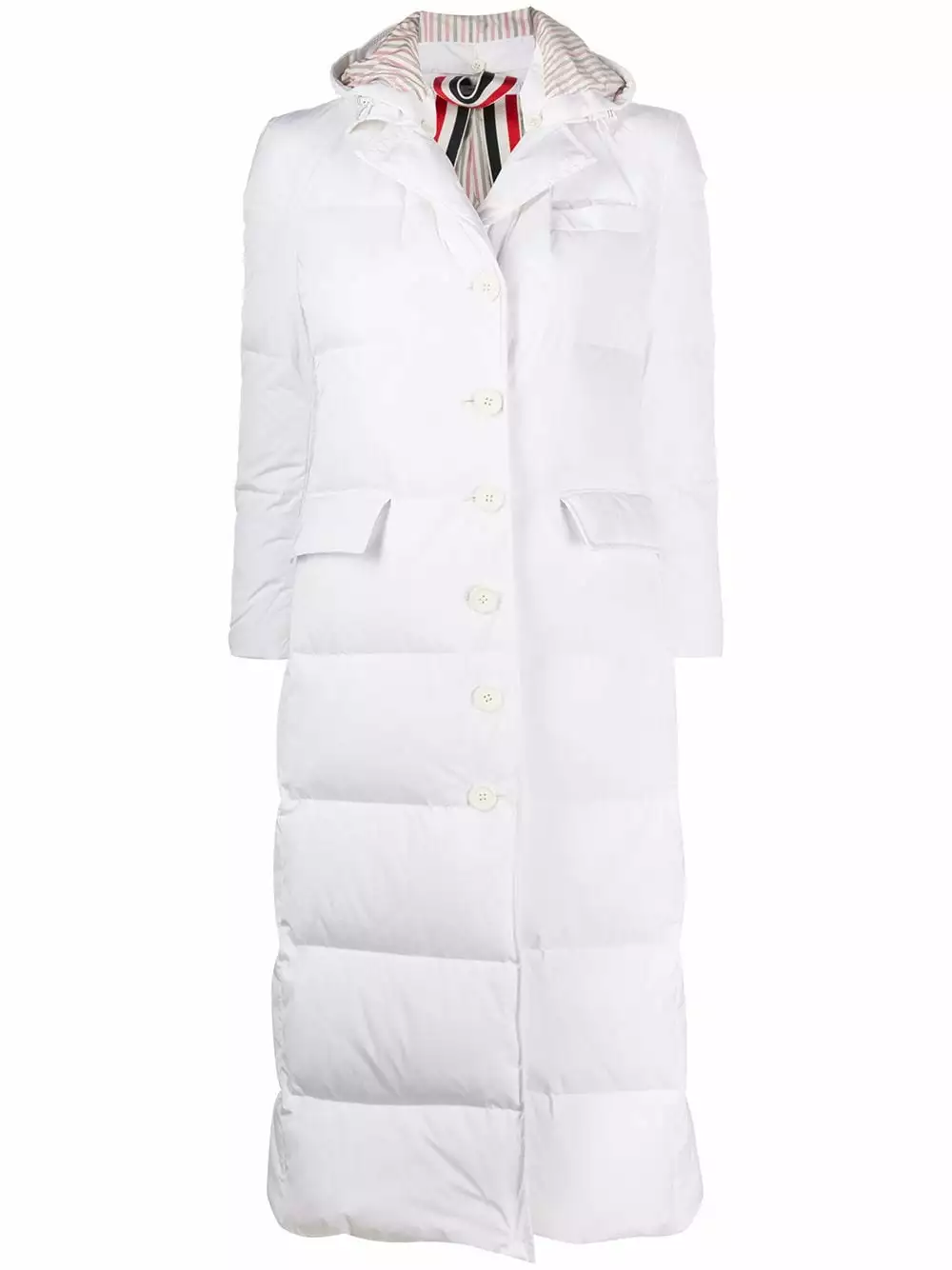 Thom Browne RWB stripe wide lapel overcoat coats of women 1 Thom Browne RWB stripe wide lapel overcoat