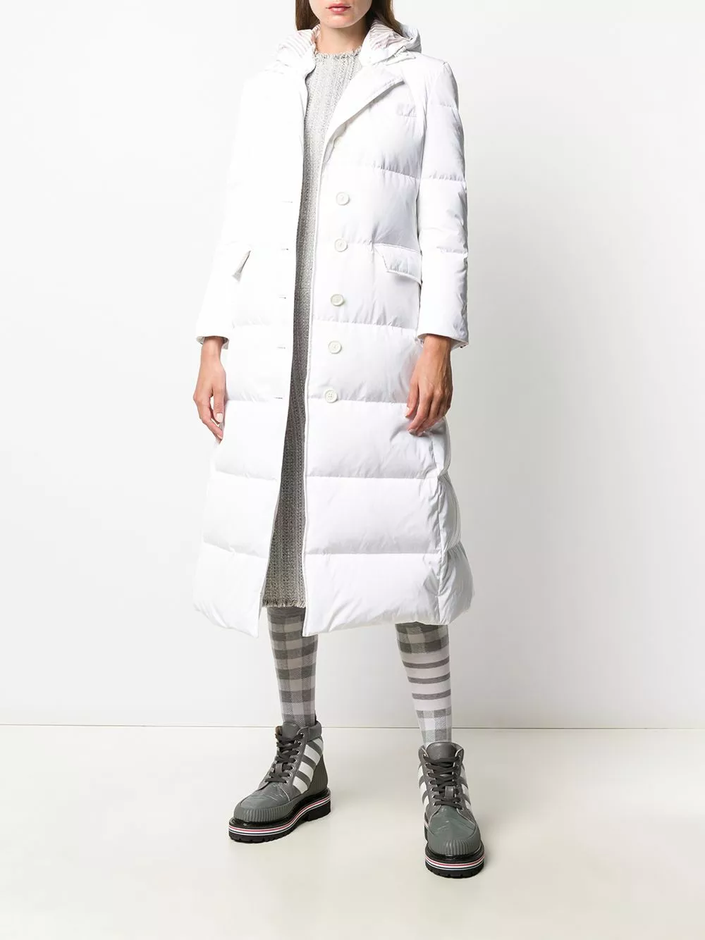 Thom Browne RWB stripe wide lapel overcoat coats of women 2 Thom Browne RWB stripe wide lapel overcoat