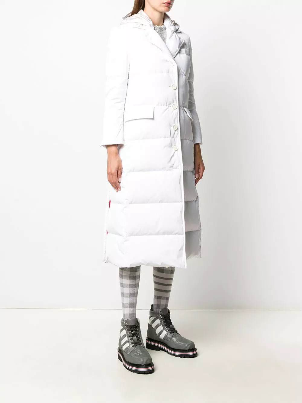 Thom Browne RWB stripe wide lapel overcoat coats of women 3 Thom Browne RWB stripe wide lapel overcoat