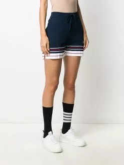 Thom Browne double cricket stripe pintuck shorts