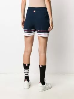Thom Browne double cricket stripe pintuck shorts
