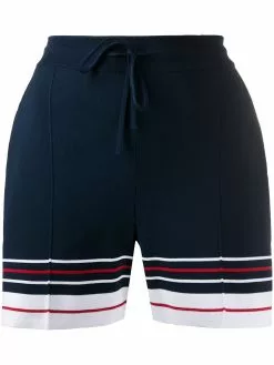 Thom Browne double cricket stripe pintuck shorts