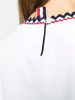Thom Browne zigzag-trim pleated rib T-shirt