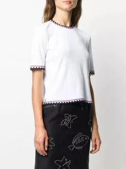Thom Browne zigzag-trim pleated rib T-shirt