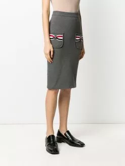 Thom Browne striped bow pocket pencil skirt