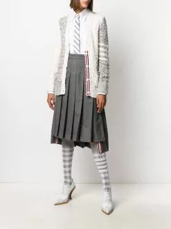 Thom Browne 4-Bar V-neck bouclé cable cardigan