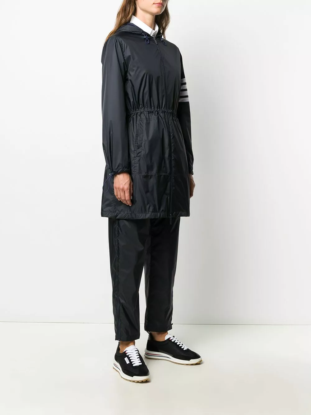 Thom Browne 4 Bar ripstop long parka performance jackets of women 3 Thom Browne 4-Bar ripstop long parka