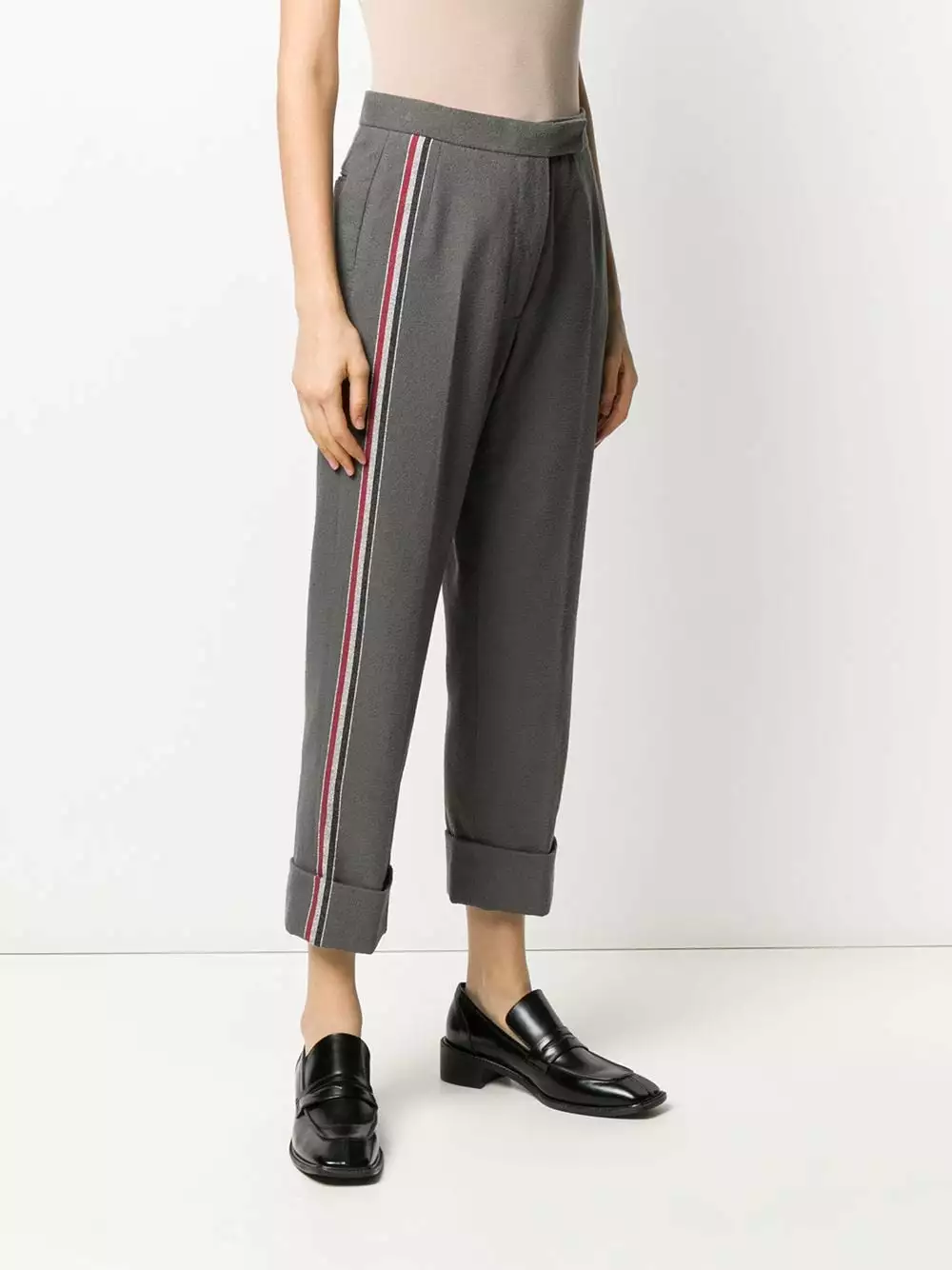Thom Browne RWB stripe bouclé suiting trousers cropped pants of women 3 Thom Browne RWB stripe bouclé suiting trousers