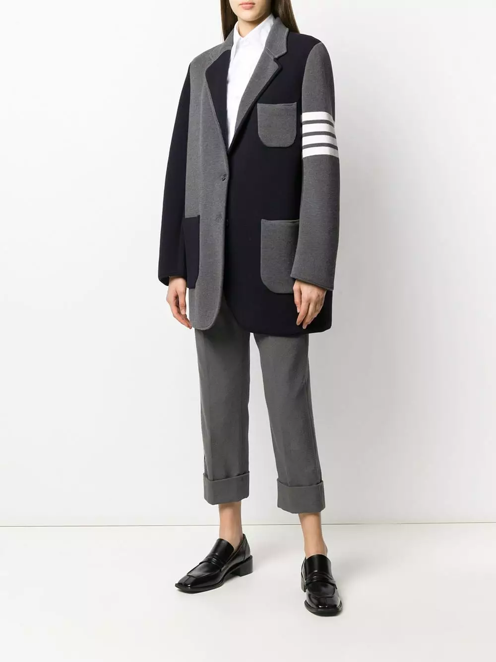 Thom Browne RWB stripe bouclé suiting trousers cropped pants of women 2 Thom Browne RWB stripe bouclé suiting trousers