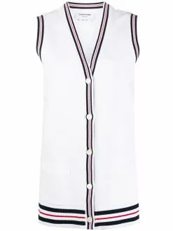 Thom Browne Cricket Stripe Varsity Sport buttoned vest