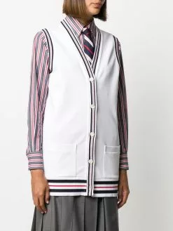 Thom Browne Cricket Stripe Varsity Sport buttoned vest