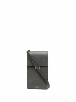 Thom Browne pebbled calf leather phone holder