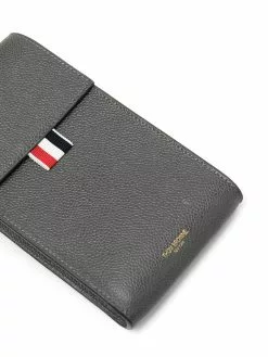 Thom Browne pebbled calf leather phone holder