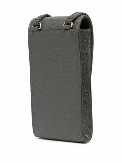 Thom Browne pebbled calf leather phone holder