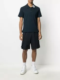 Thom Browne ribbed short-sleeve polo shirt