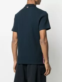 Thom Browne ribbed short-sleeve polo shirt
