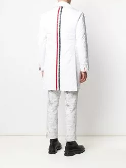 Thom Browne RWB stripe quilted Chesterfield overcoat single breasted coats of men 10 Thom Browne RWB stripe quilted Chesterfield overcoat