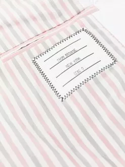 Thom Browne RWB stripe quilted Chesterfield overcoat single breasted coats of men 12 Thom Browne RWB stripe quilted Chesterfield overcoat