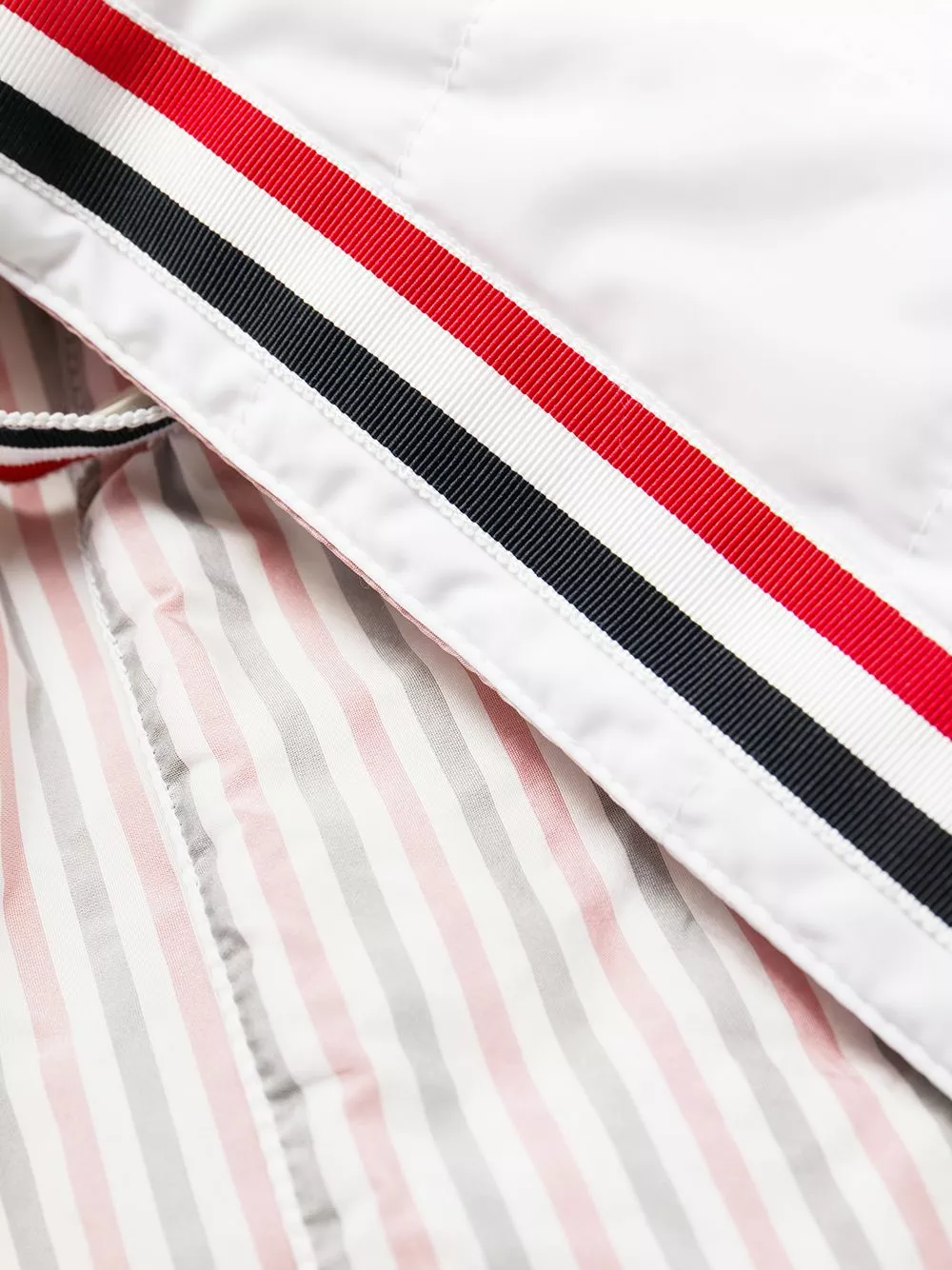 Thom Browne RWB stripe quilted Chesterfield overcoat single breasted coats of men 7 Thom Browne RWB stripe quilted Chesterfield overcoat