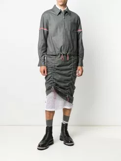 Thom Browne striped zip-up shirt jacket