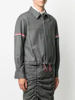 Thom Browne striped zip-up shirt jacket
