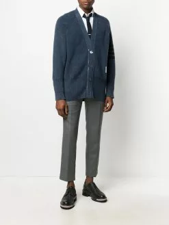 Thom Browne garment dyed 4-Bar cardigan
