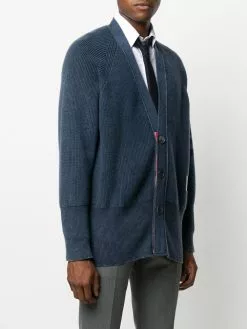 Thom Browne garment dyed 4-Bar cardigan