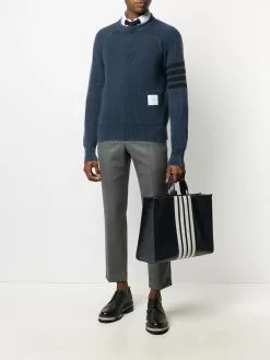 Thom Browne garment-dyed 4-bar pullover