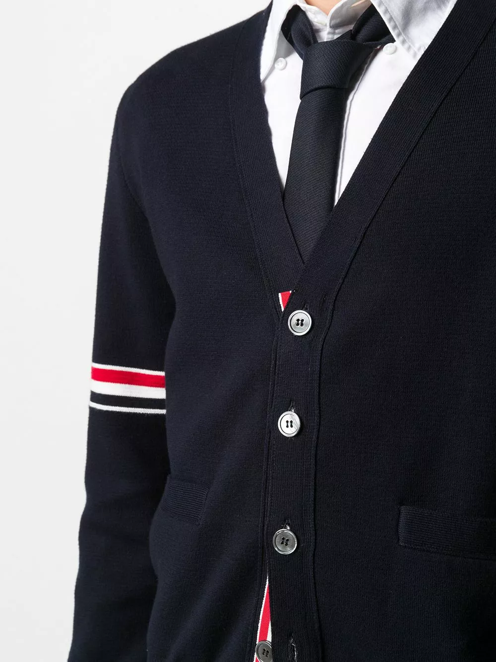 Thom Browne Tricolour 4 Bar cardigan cardigans of men 5 Thom Browne tricolour 4-Bar cardigan