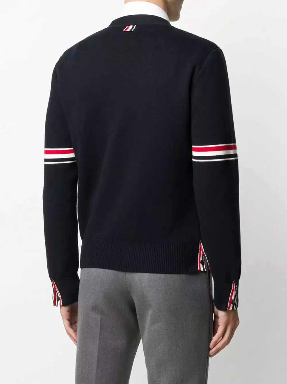 Thom Browne Tricolour 4 Bar cardigan cardigans of men 4 Thom Browne tricolour 4-Bar cardigan