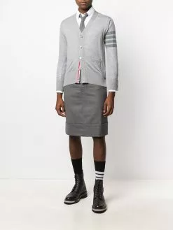 Thom Browne rear stripe V-neck merino cardigan