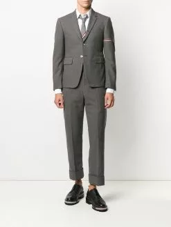 Thom Browne backstrap side-stripe cotton trousers