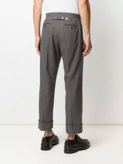 Thom Browne backstrap side-stripe cotton trousers