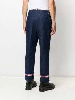 Thom Browne Deconstructed washed denim tailored trousers regular & straight-leg jeans of men 10 Thom Browne deconstructed washed denim tailored trousers