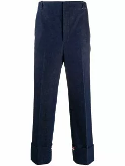 Thom Browne deconstructed washed denim tailored trousers