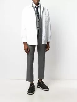 Thom Browne down-filled rear stripe shirt jacket